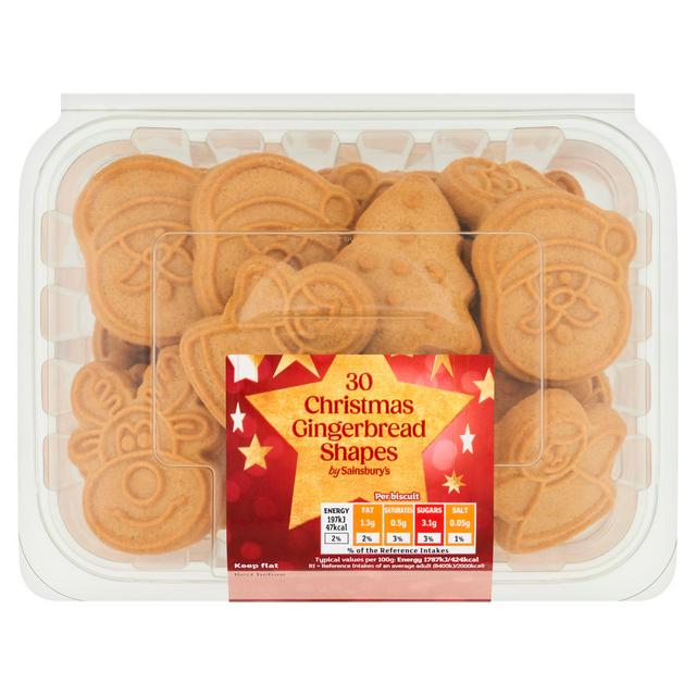 Sainsbury's 30 x Christmas Gingerbread Shapes 300g