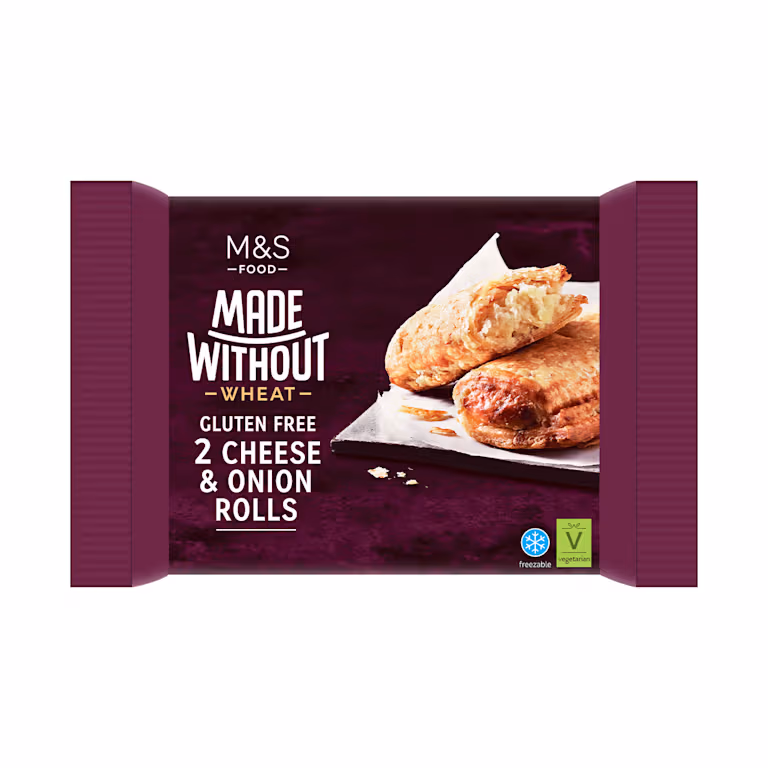 M&S 2 Made Without Wheat Cheese & Onion Rolls