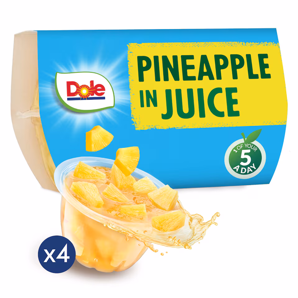 Dole Pineapple Fruit in Juice 4x113g