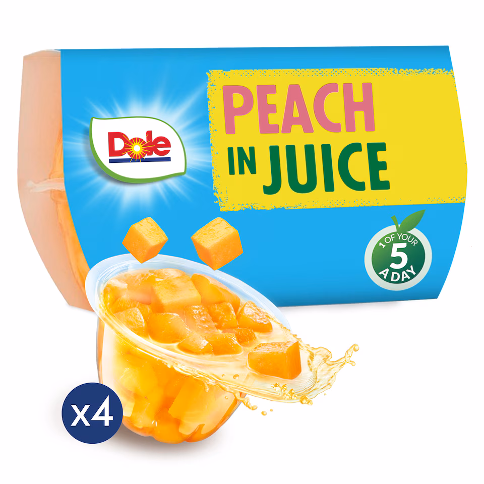 Dole Fruit Bowl Peaches In Juice 4X113g