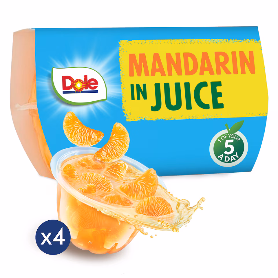 Dole Fruit Bowl Mandarins In Juice 4 X 113G
