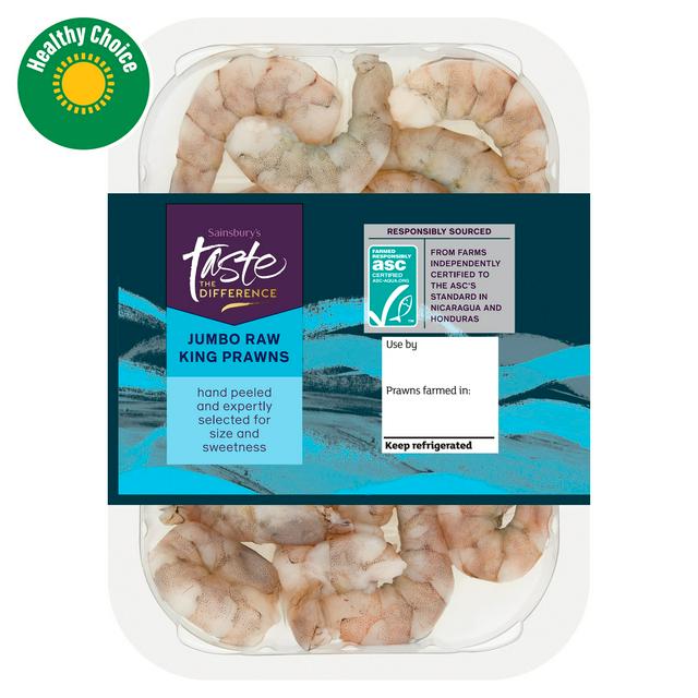 Sainsbury's Large Raw Peeled King Prawns ASC, Taste the Difference 165g