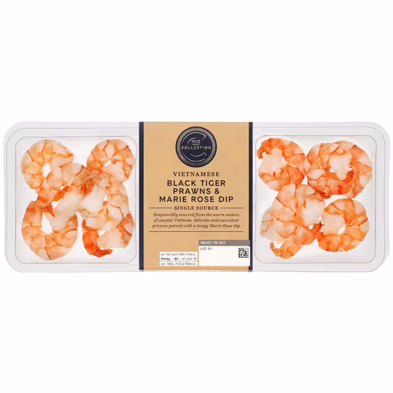 M&S Collection Vietnamese Black Tiger Prawns and Marie Rose Dip