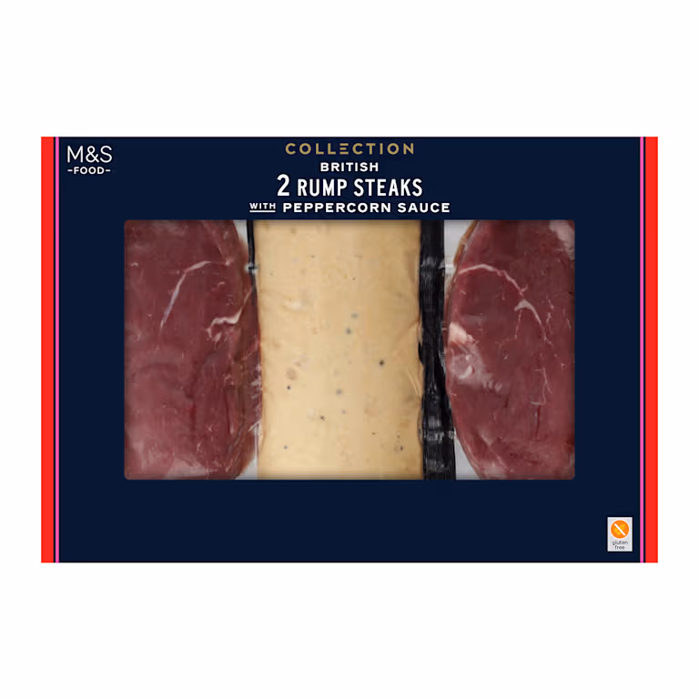 M&S Collection 2 British Beef Rump Steaks with Peppercorn Sauce