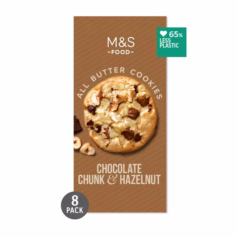 M&S 8 All Butter Belgian Chocolate Chunk and Hazelnut Cookies