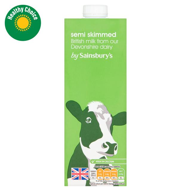 Sainsbury's Semi Skimmed British Milk 1L