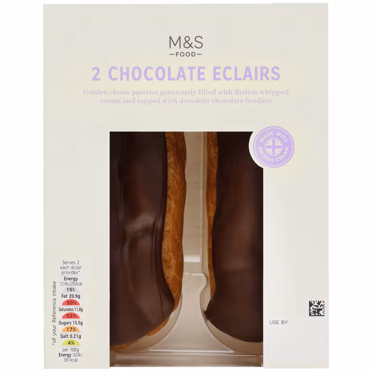 M&S 2 Chocolate Éclairs