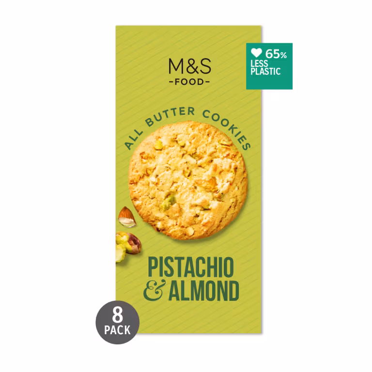 M&S 8 All Butter Pistachio and Almond Cookies