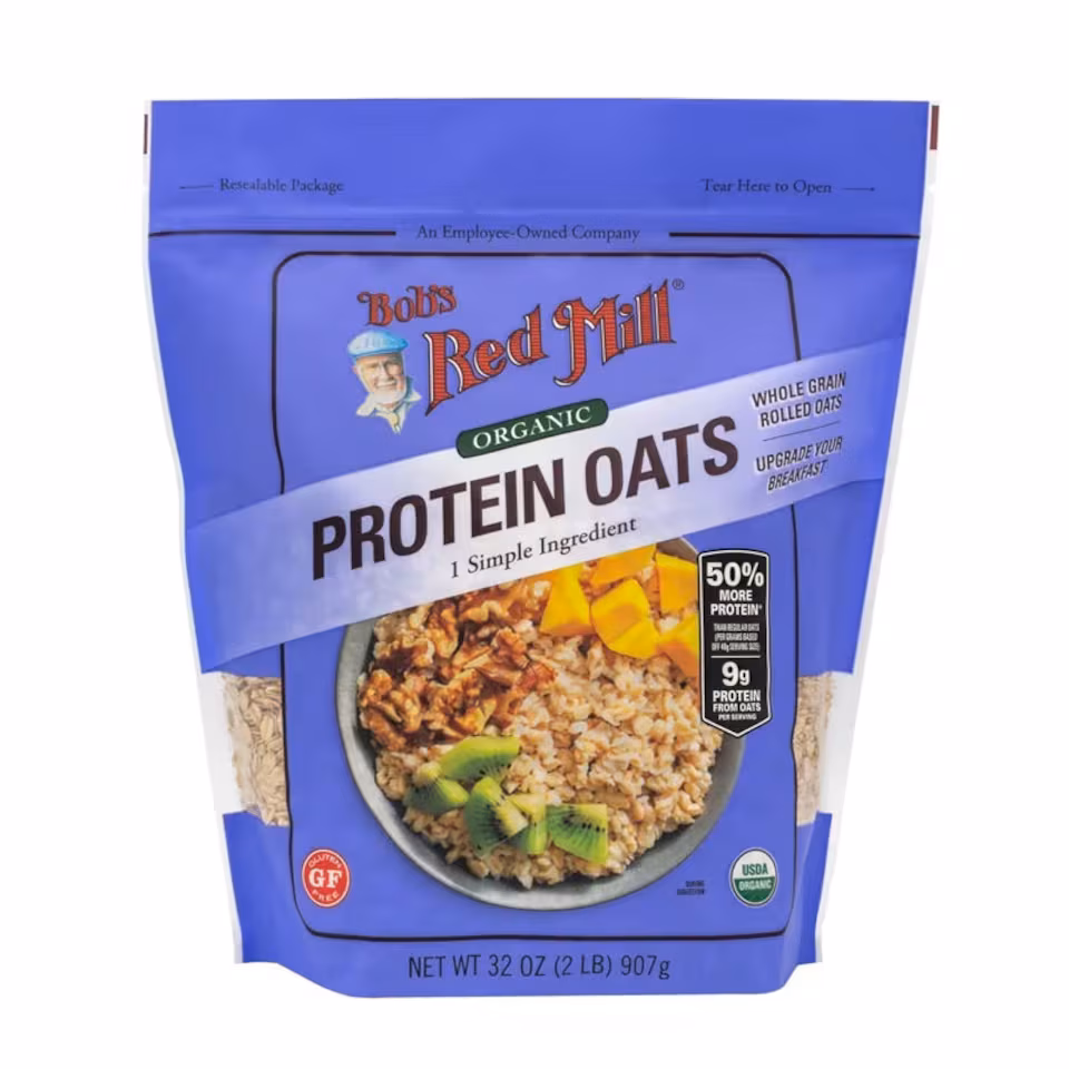 Bob's Red Mill Gluten Free Protein Rolled Oats 907g | Brown