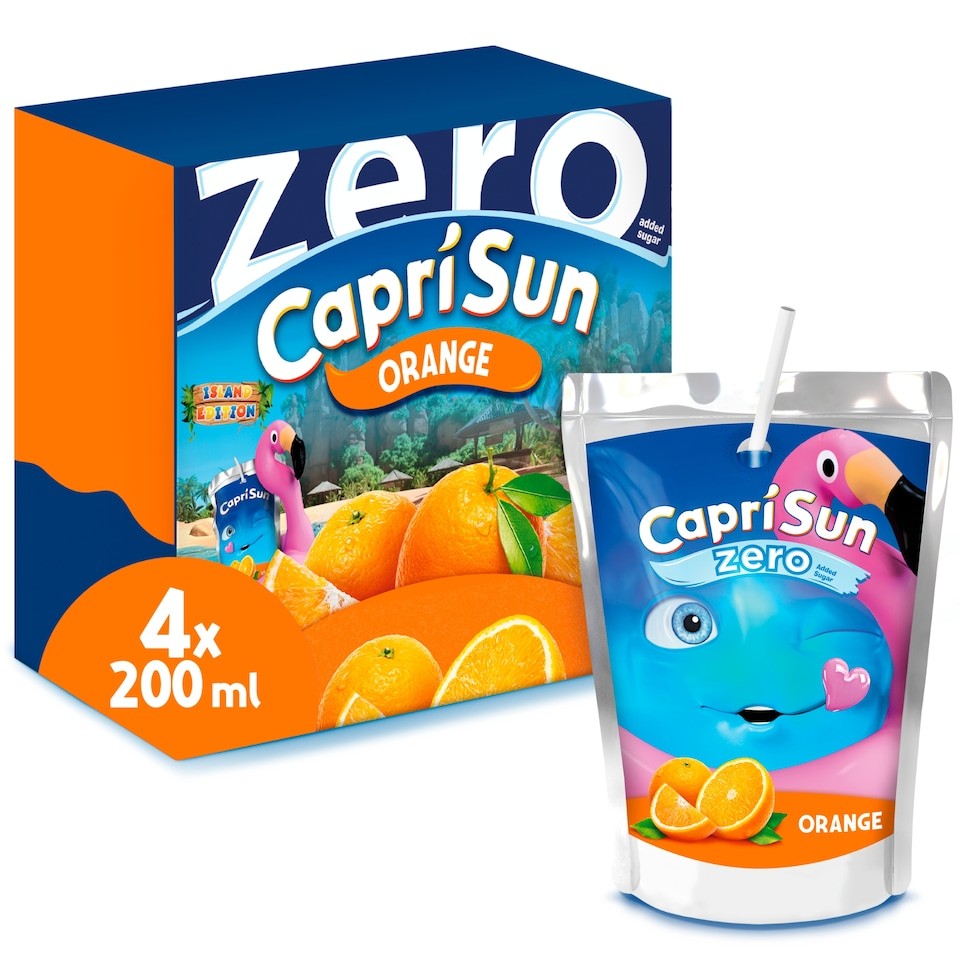 Capri-Sun Zero Orange 4 x 200ml Kids' Juice Drink