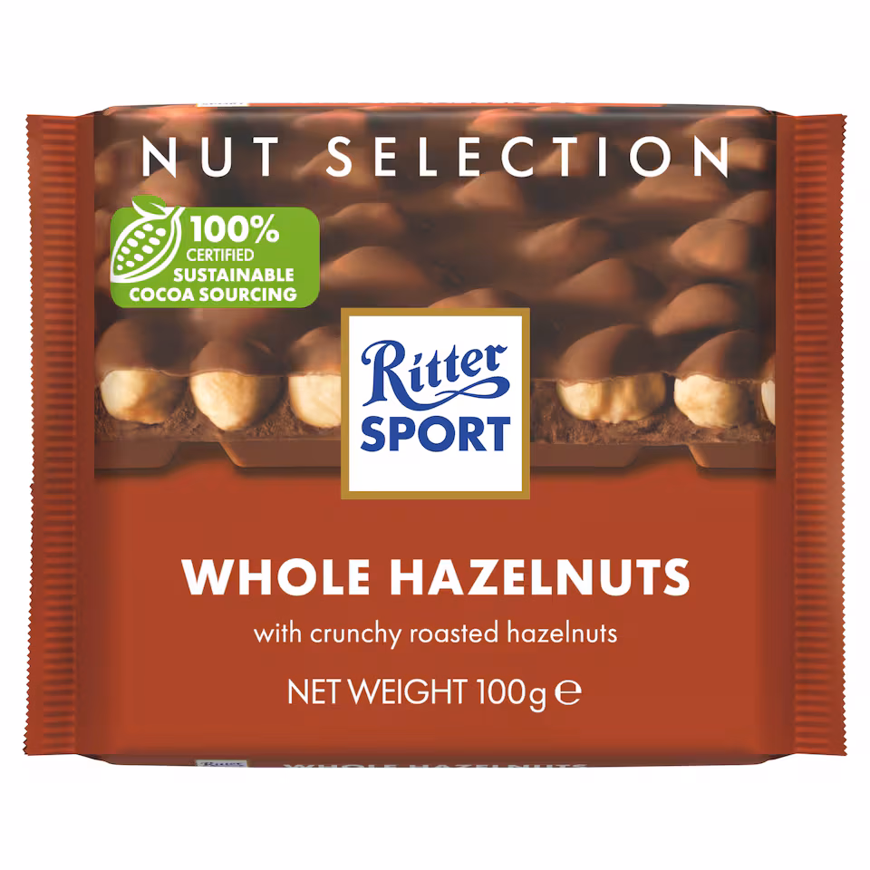 Ritter Sport Milk Chocolate with Whole Hazelnuts 100 g