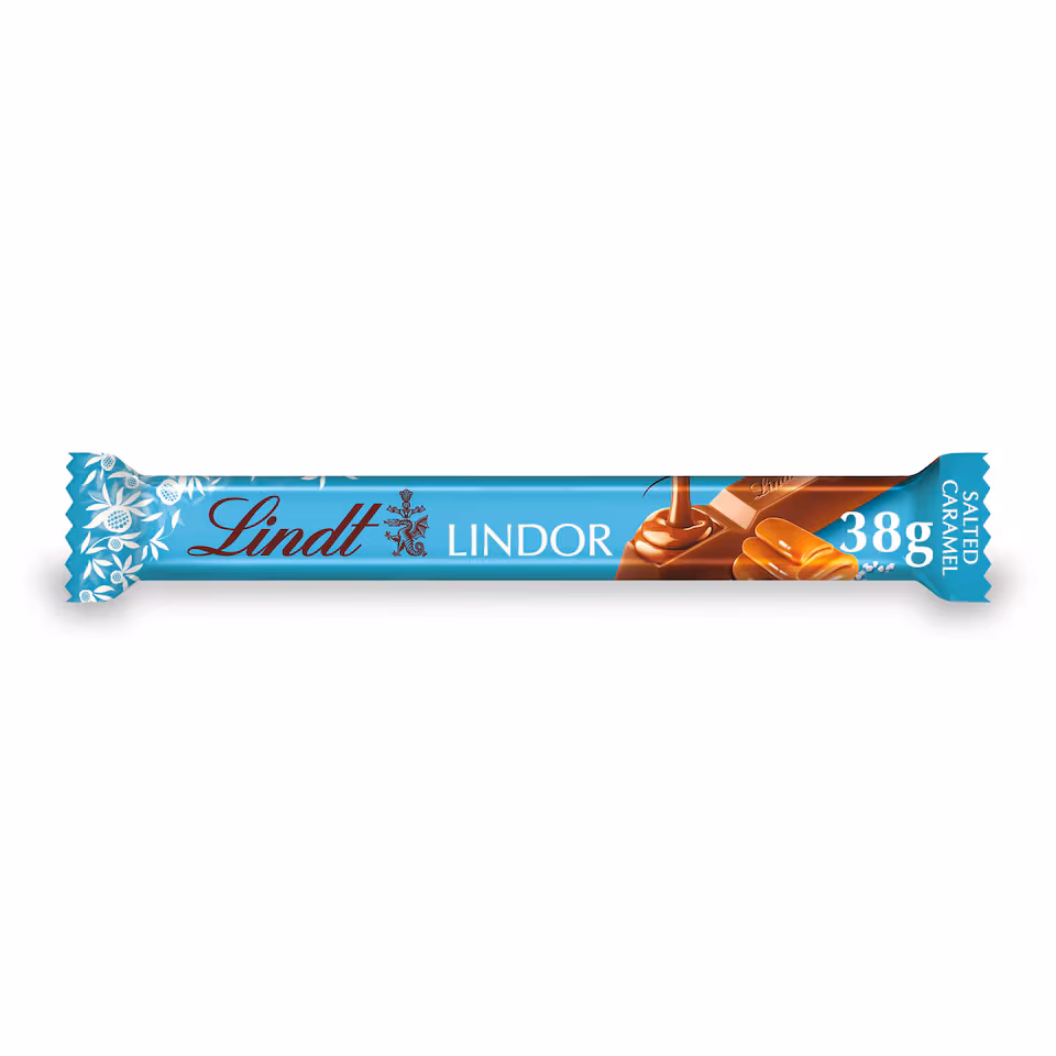Lindt Lindor Salted Caramel Milk Chocolate Bar 38G