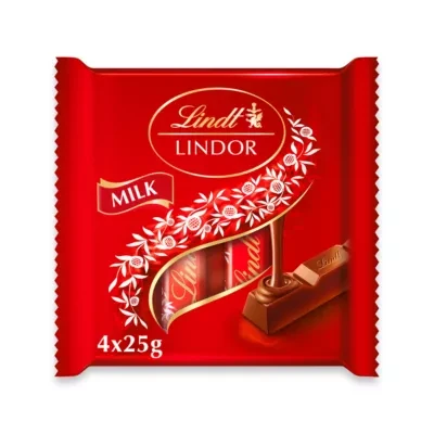 Lindt Lindor Milk Treat Bar Multipack 4x25g