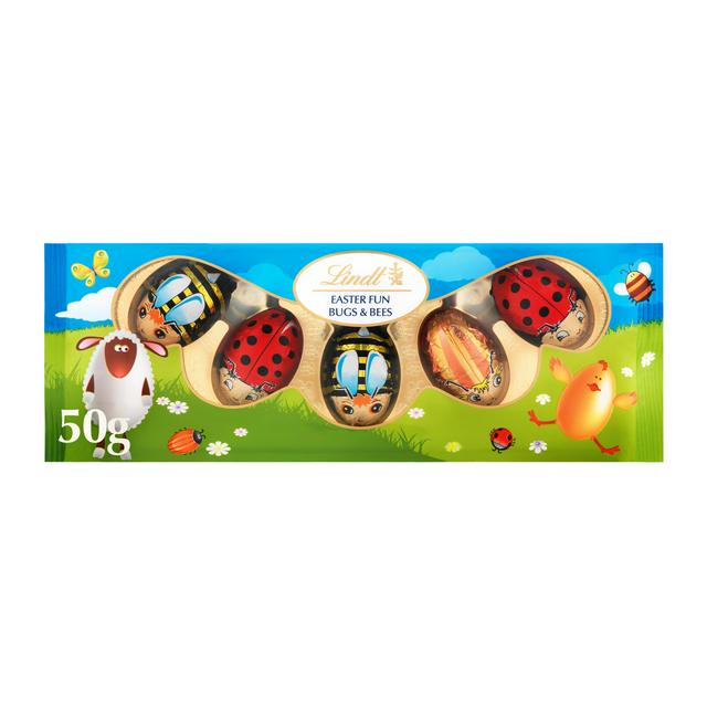 Lindt 5 Pack Milk Chocolate Easter Fun Bugs & Bees Pack Multipack 50g