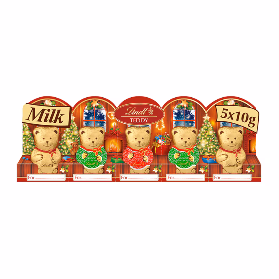 Lindt Teddy Perforated 5 Pack 50G