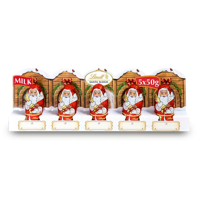 Lindt Santa Christmas Milk Chocolate 5 x 50g