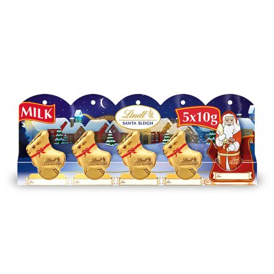 Lindt Santa Sleigh Christmas Milk Chocolate 5 x 50g