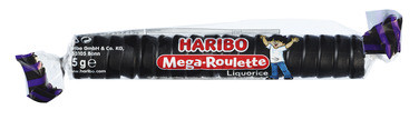 MEGA ROULETTE LIQUORICE 45G HARIBO