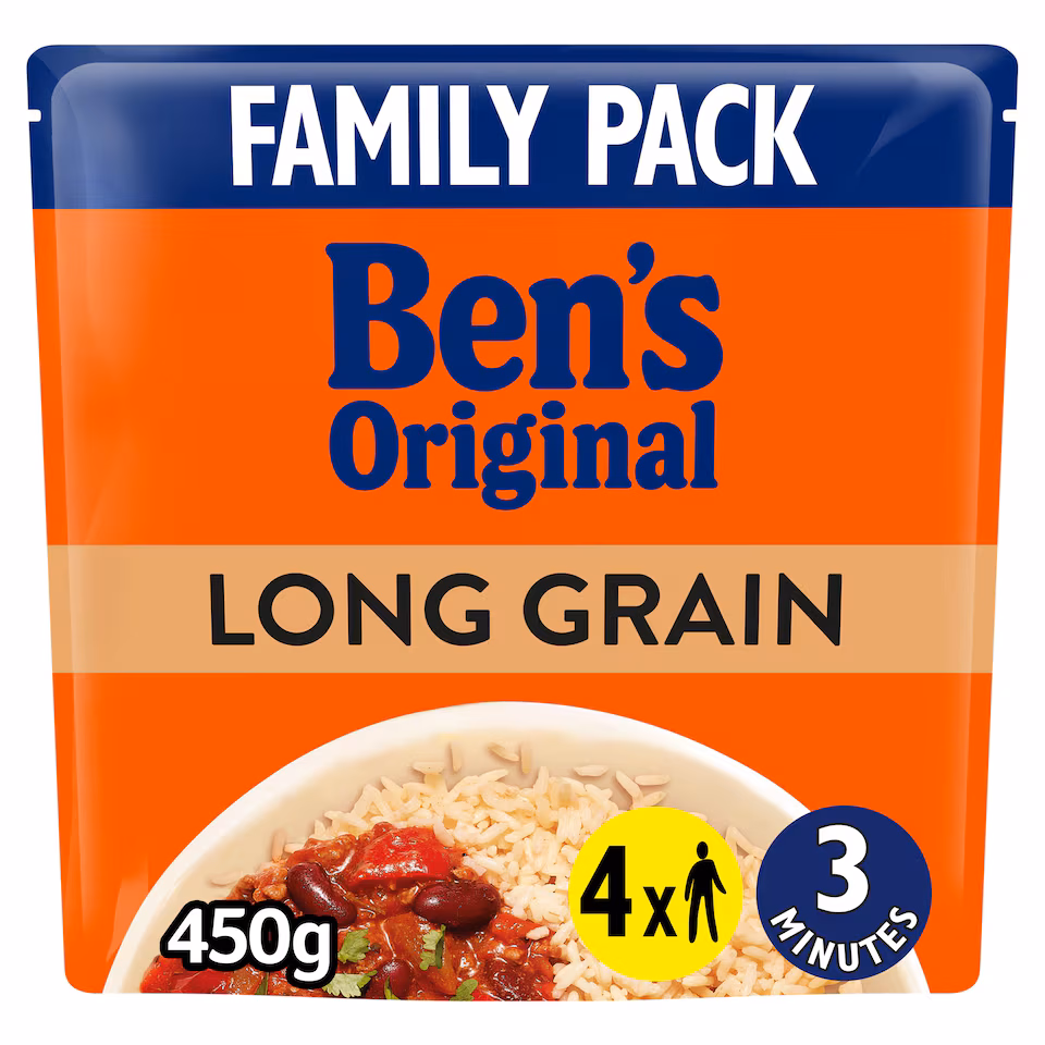 Bens Original Long Grain Microwave Rice Family Pack 450g