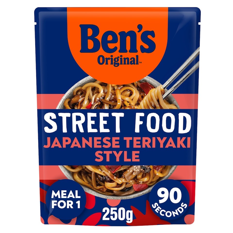 Bens Original Street Food Japanese Teriyaki Sauce Microwave Instant Noodles Ready Meal 250g