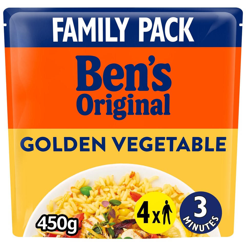 Bens Original Golden Vegetable Microwave Rice Family Pack 450g