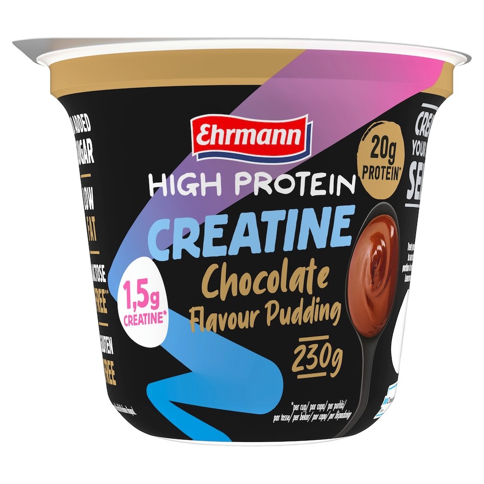 EHRMANN High Protein chocolate-flavored pudding with creatine gluten-free 230 g