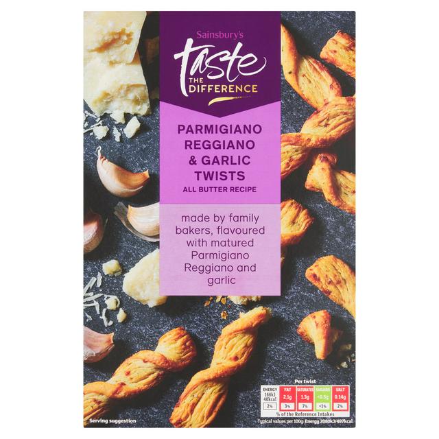 Sainsbury's Parmesan & Garlic Twists, Taste the Difference 100g
