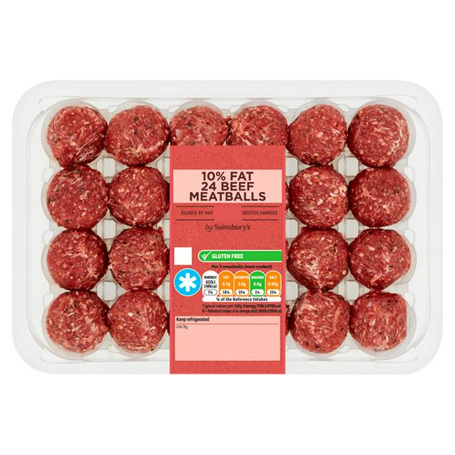Sainsbury's British or Irish 10% Fat 24 Meatballs 700g