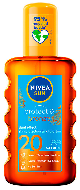 Nivea Sun Protect & Bronze Oil Spray Spf 20, 200ml