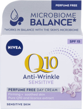 Nivea Q10 Anti-wrinkle Sensitive Parfume Free Day Cream Spf15 50ml
