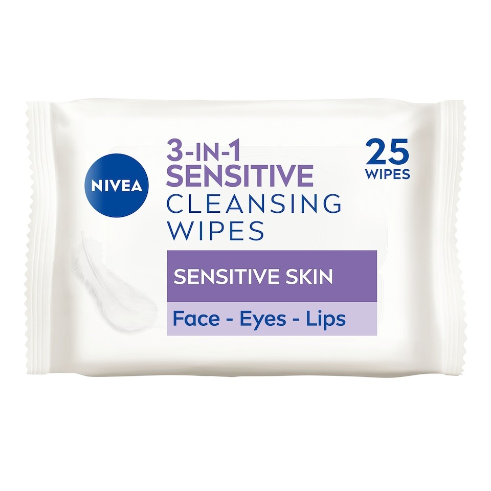 NIVEA 3-in-1 Sensitive Cleansing Wipes 25 Pack