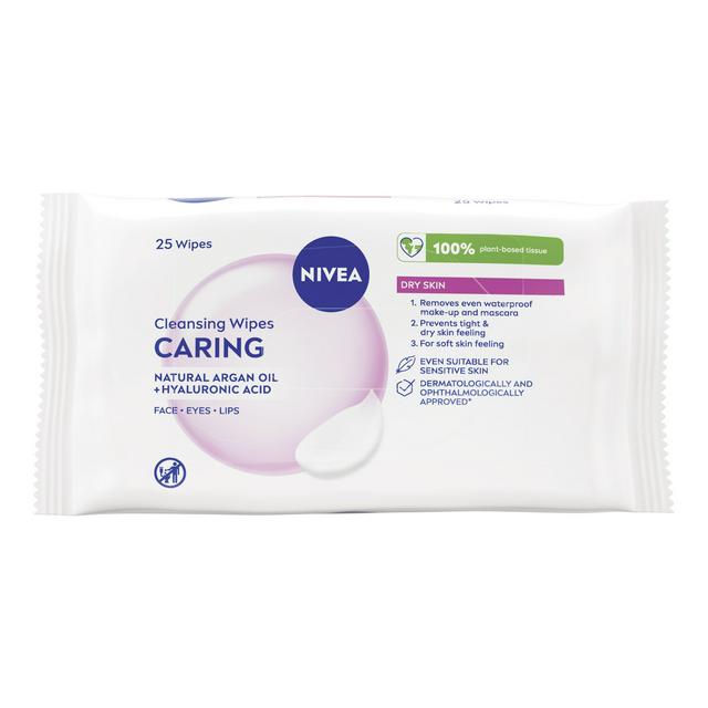Nivea Biodegradable Cleansing Face Wipes Dry Skin Pack x25