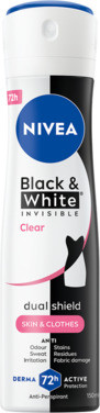 Nivea Deo Black & White Invisible Clear Spray, 150ml