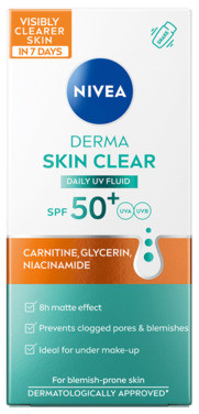 Nivea Derma Skin Clear Daily Uv Fluid Spf50+, 40ml