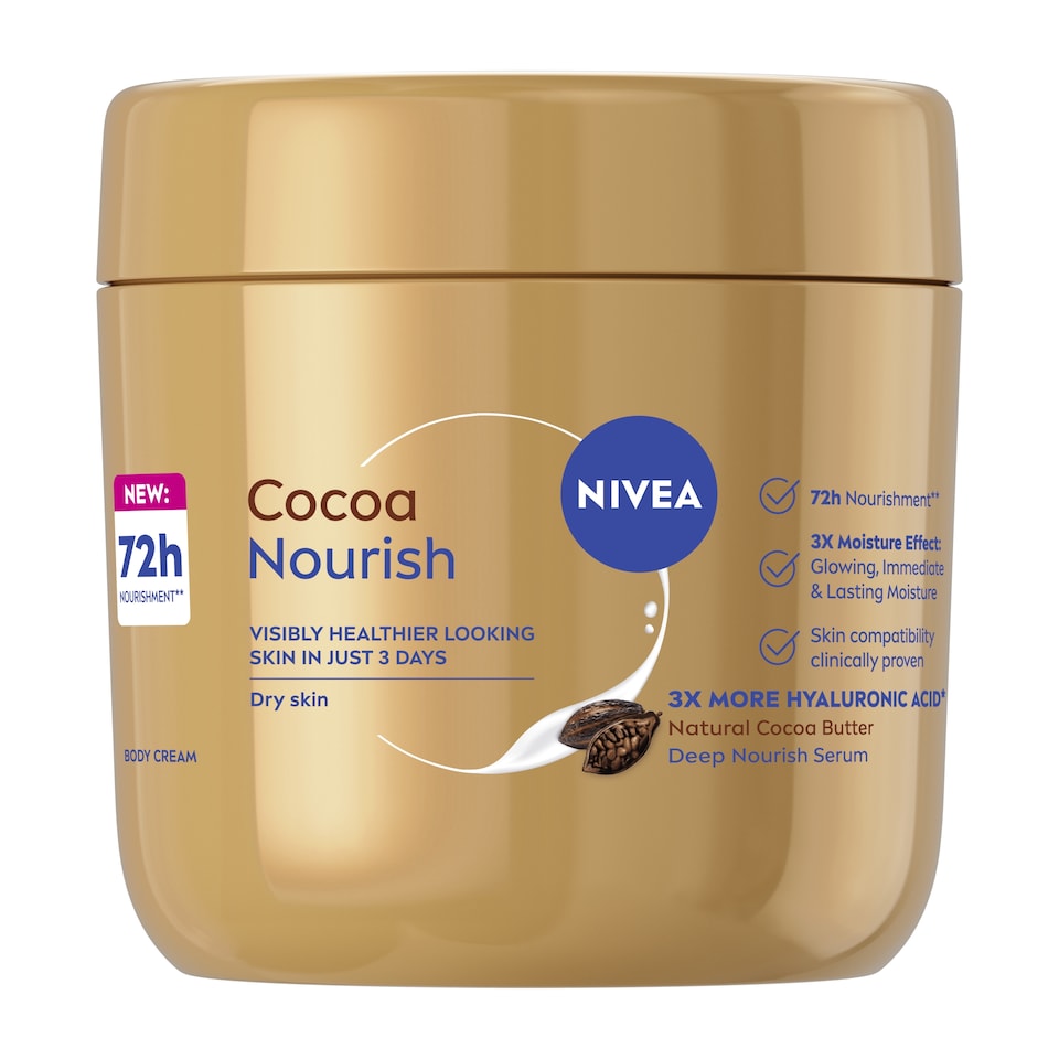 NIVEA 72h Cocoa Nourish Body Cream 400ml