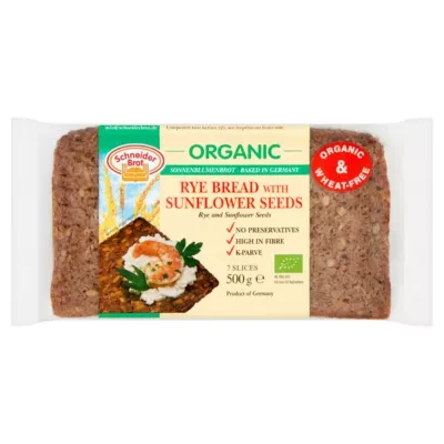 Scheider Bro Organic Rye Bread with Sunflower Seeds 7 Slices 500g