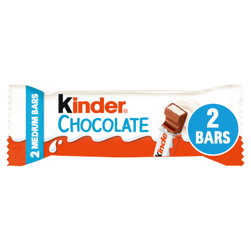 Kinder Milk Chocolate Medium Treat Snack Bar Twin Pack 42g