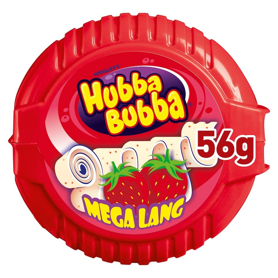 Hubba Bubba Snappy Strawberry Bubblegum Mega Long Tape 56g