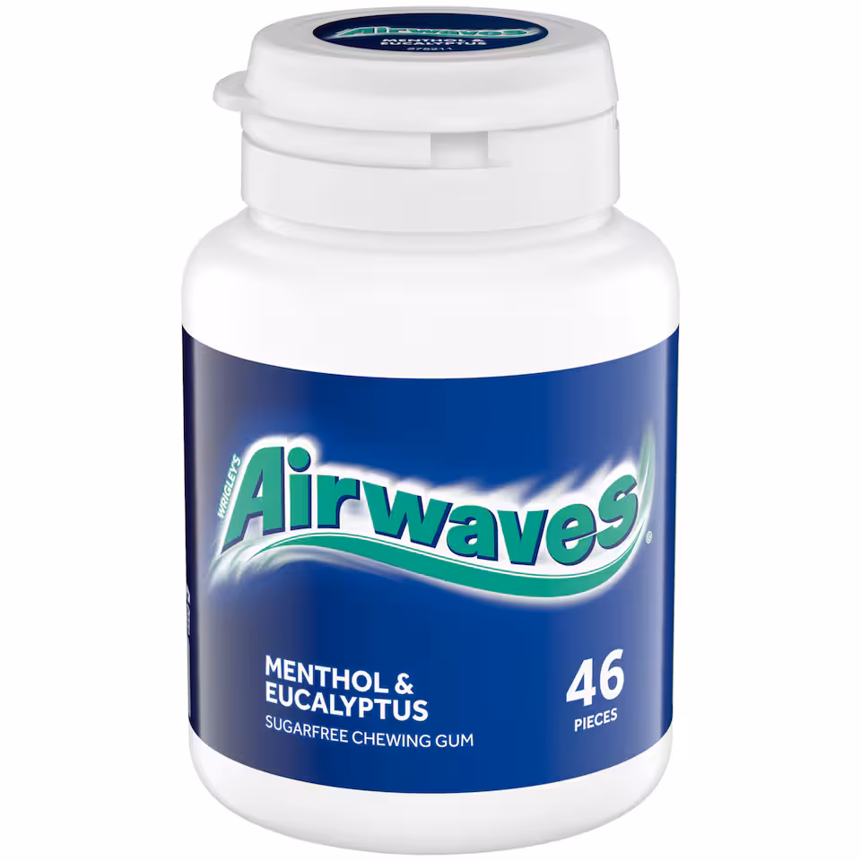 Airwaves Menthol & Eucalyptus Chewing Gum Bottle 46 Pieces