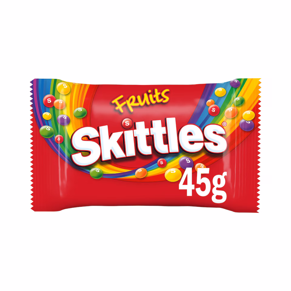 Skittles Vegan Chewy Sweets Fruit Flavoured Bag 45g