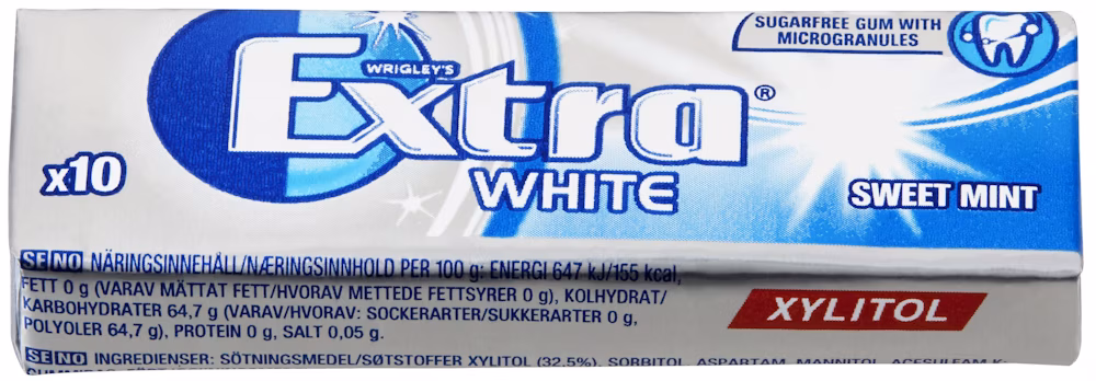 Extra White Sweet Mint Sukkerfri 10 stk, 14 g
