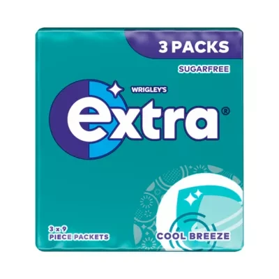 Wrigley's Extra Cool Breeze Sugarfree Chewing Gum Multipack 3x9 Pieces