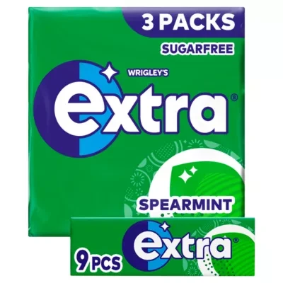 Wrigley's Extra Spearmint Sugarfree Chewing Gum Multipack 3x9 Pieces