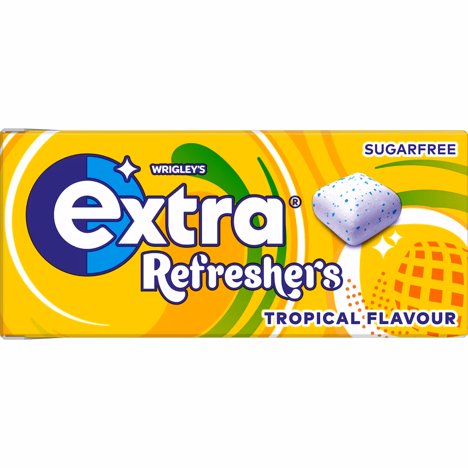 Extra Refreshers Tropical Sugarfree Chewing Gum Handy Box 7 pieces