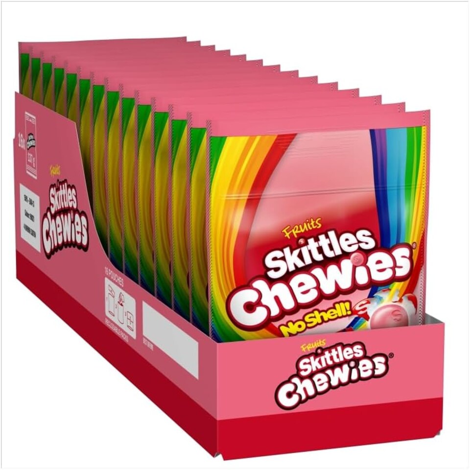 Skittles Chewies, Fruits Sweets, 137g x 16 Units