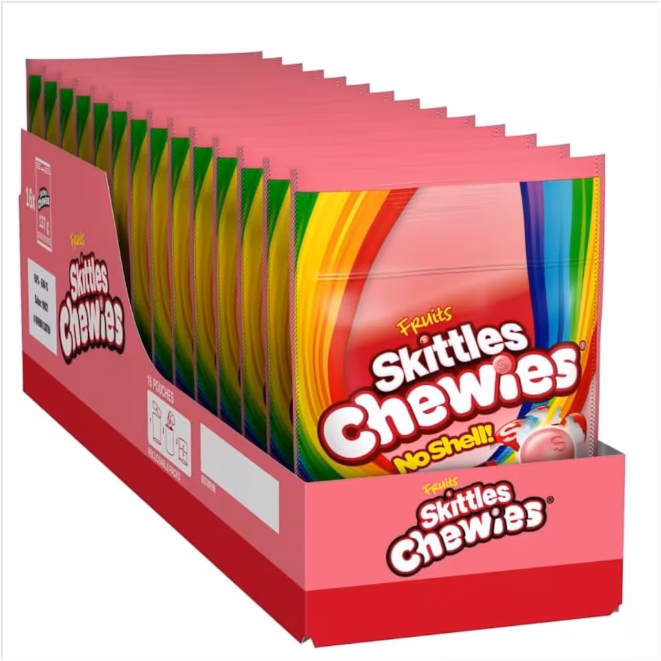 Skittles Chewies, Fruits Sweets, 137g x 16 Units