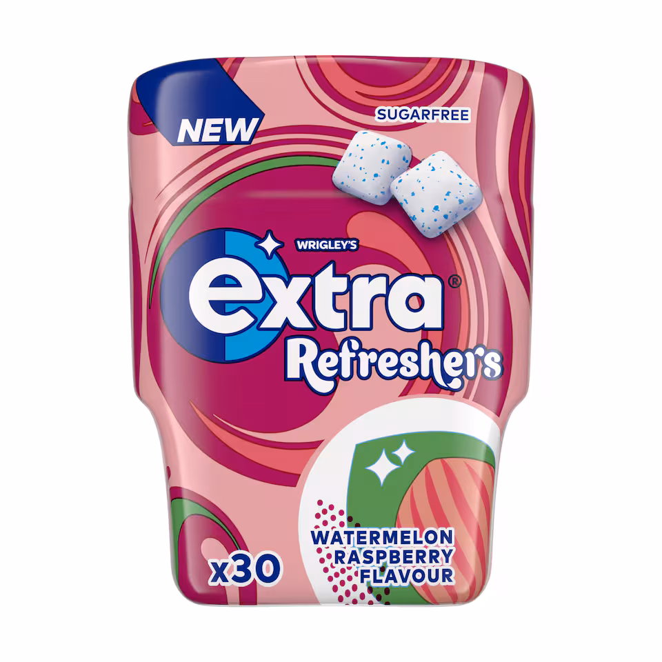 Wrigley's Extra Refreshers Watermelon Raspberry Sugar Free Chewing Gum 30 pieces 67g