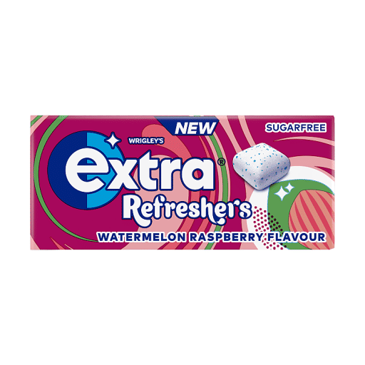Extra Refreshers Watermelon Raspberry Flavour Sugarfree Chewing Gum Handy Box 7 Pieces