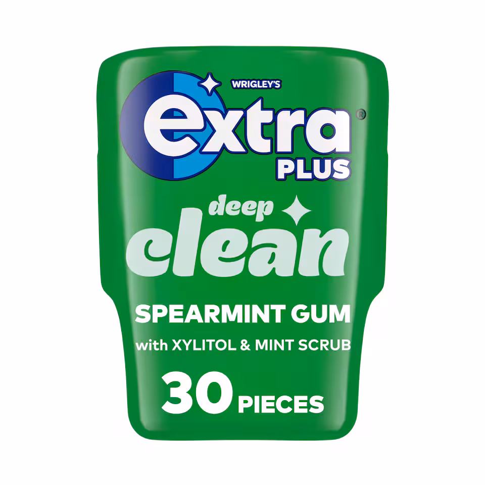 Wrigley's Extra Plus Deep Clean Spearmint Sugarfree Chewing Gum 30 pieces 73g