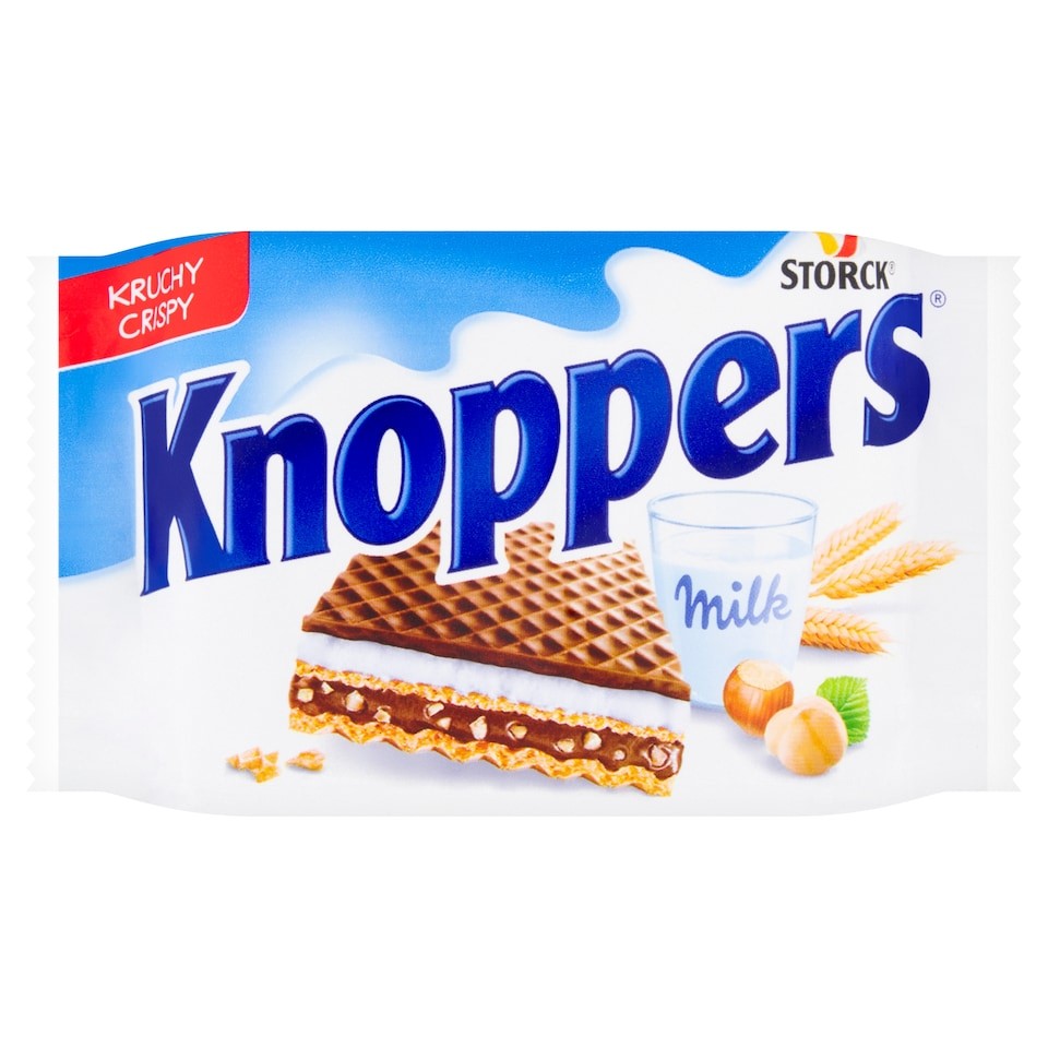 Stock Knoppers Milk And Nut Wafers 75G